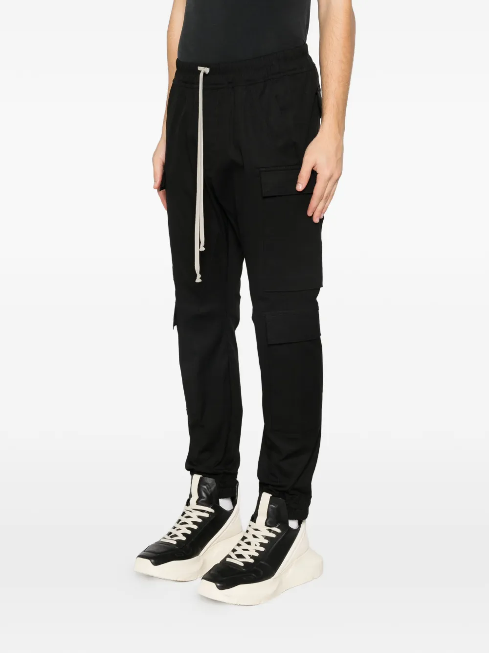 Rick Owens Mastodon cargo broek met trekkoord Zwart