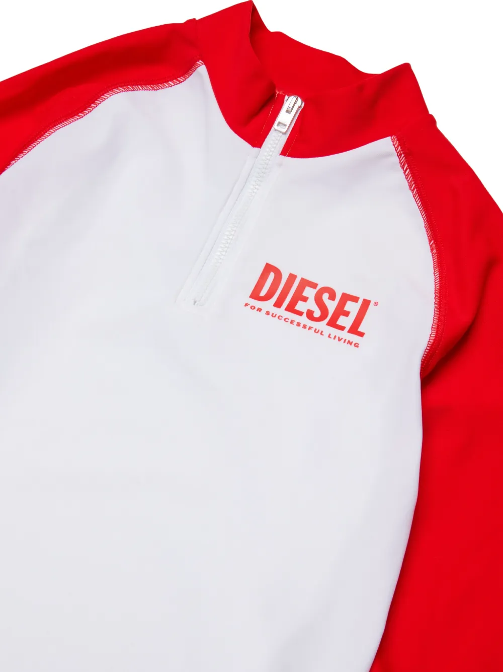 Diesel Kids T-shirt met ritssluiting Wit