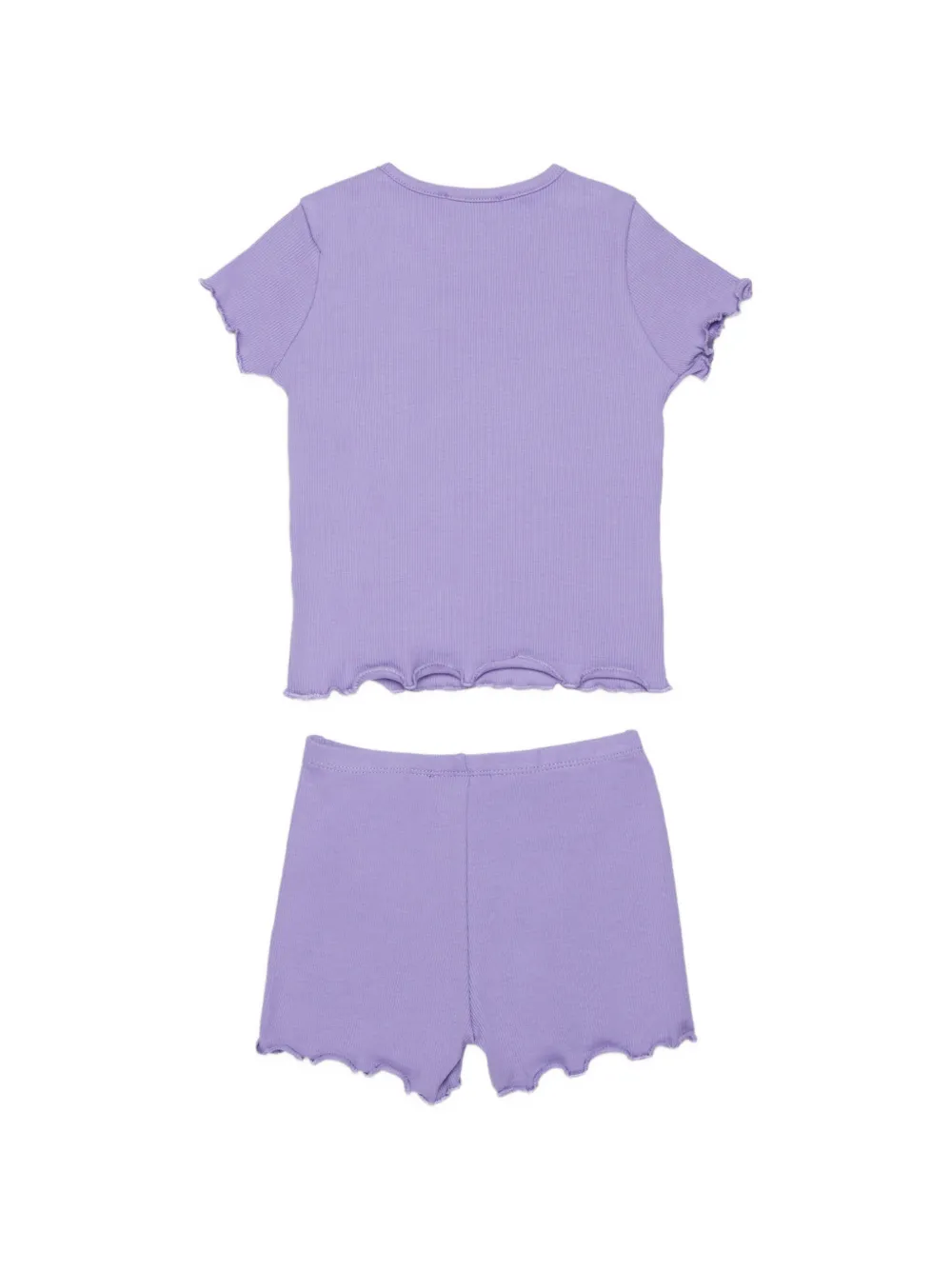  Diesel Kids Ruffled T-shirt And Shorts Set - Purple 