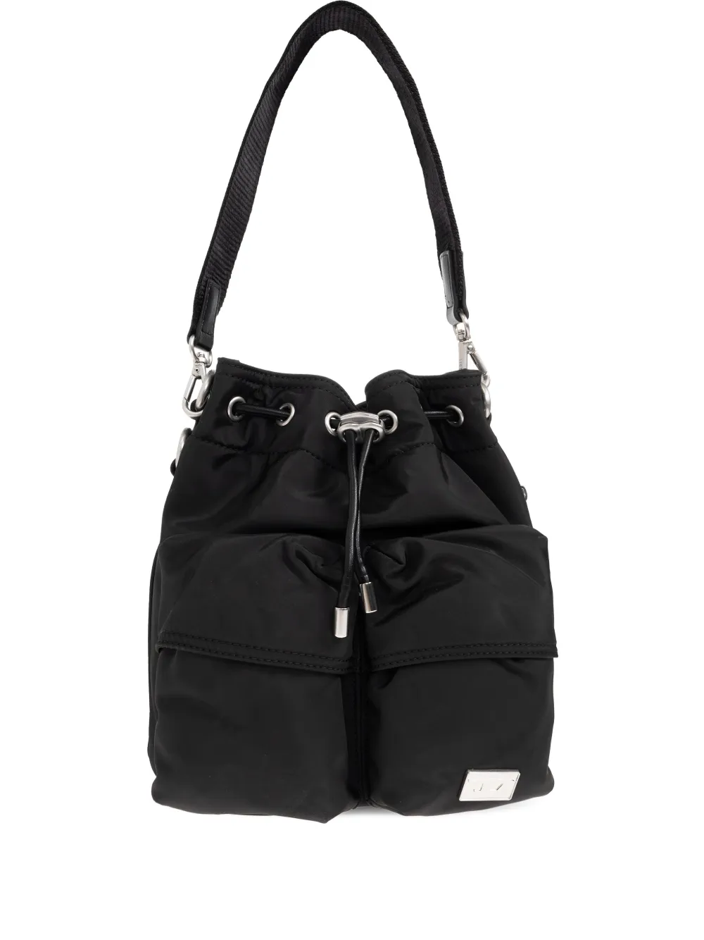 Diesel Multi-Pkts drawstring-closure bucket bag - Nero