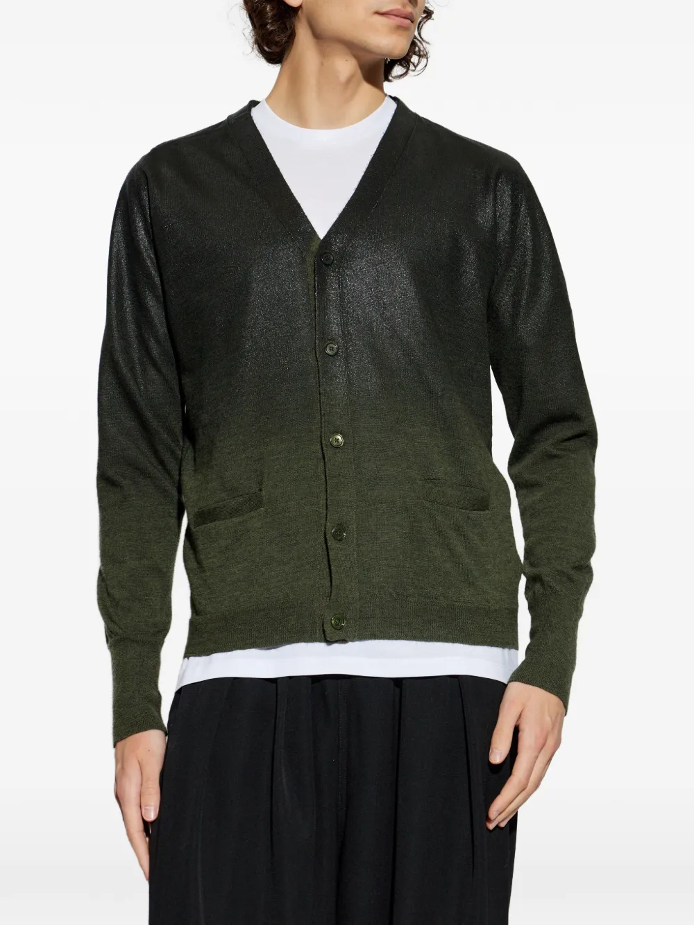 Maison Margiela Ribgebreid vest Groen