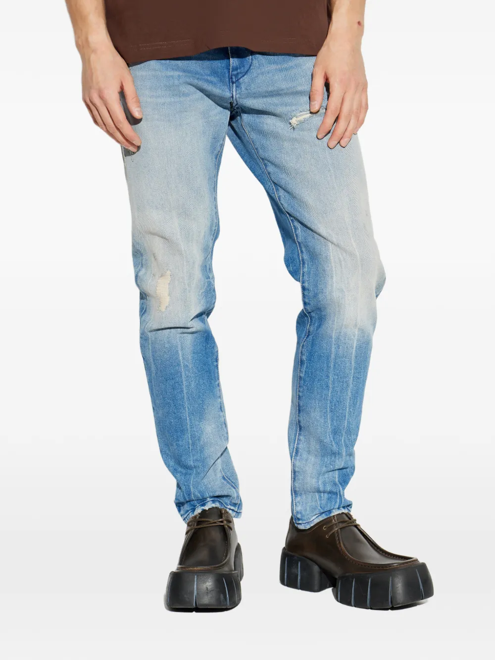 Diesel 2019 D-Strukt jeans met gerafeld effect Blauw