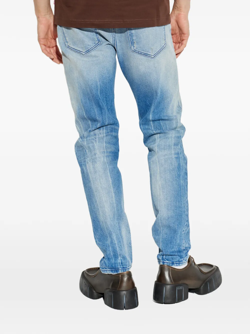 Diesel 2019 D-Strukt jeans met gerafeld effect Blauw