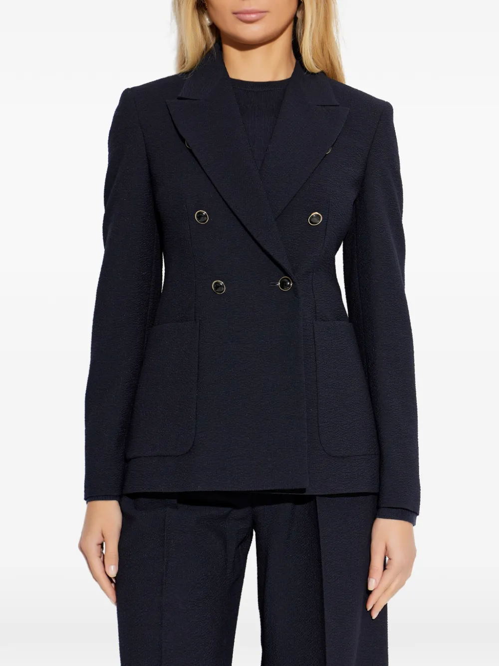 Max Mara Jack met dubbele rij knopen Blauw