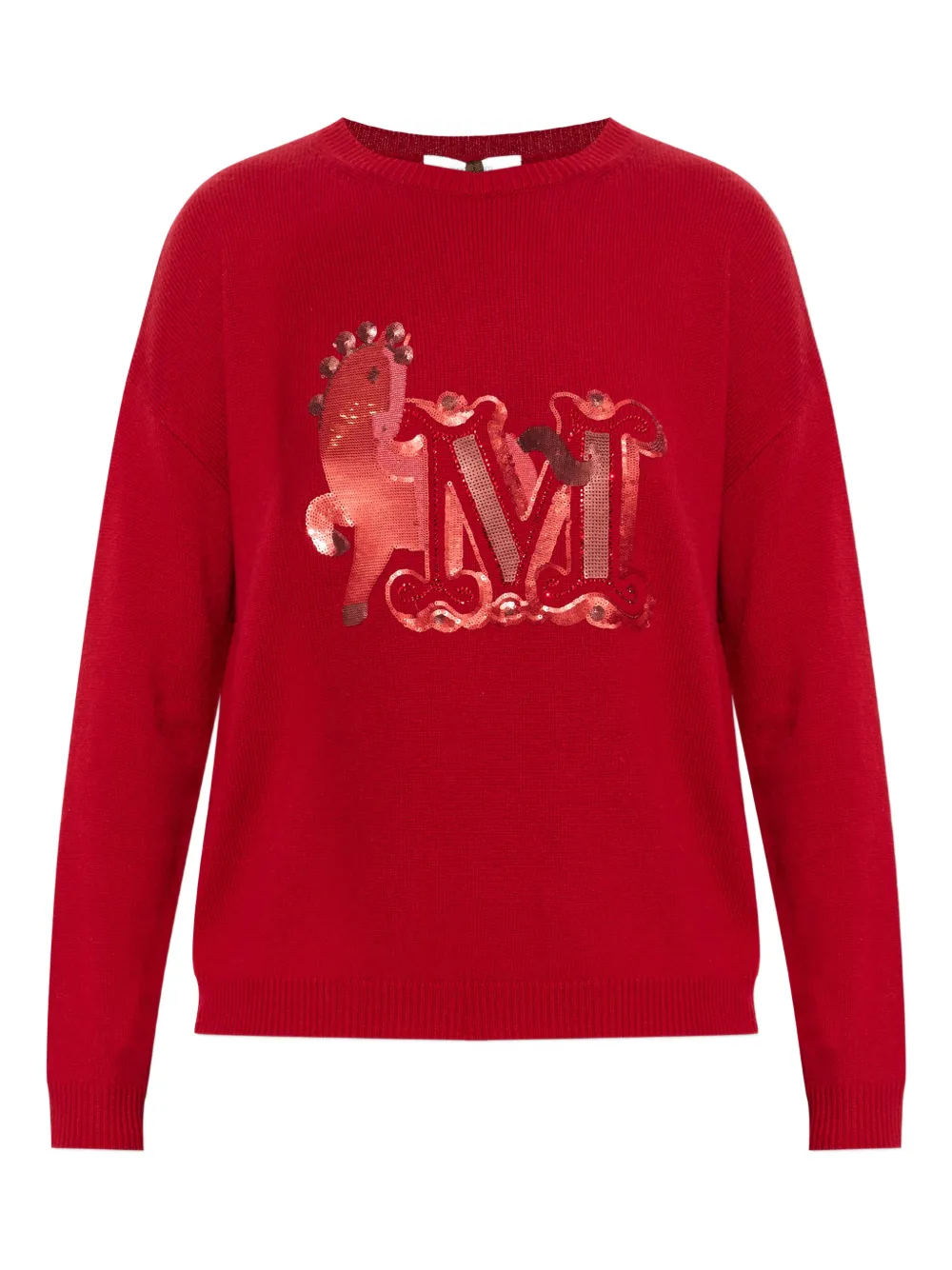 Max Mara Maglione con paillettes - Rosso