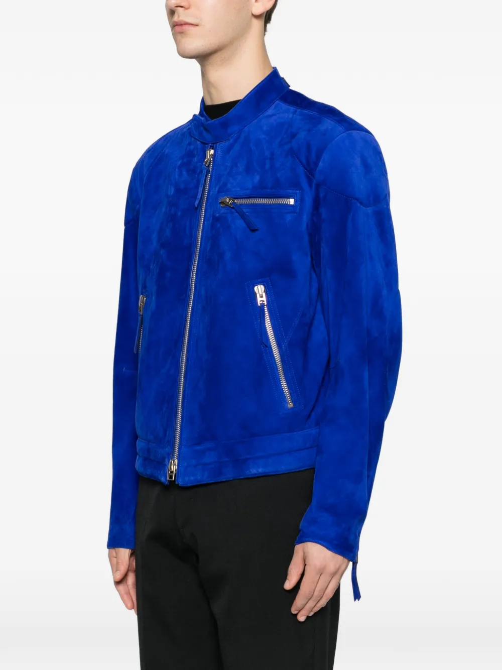  Tom Ford Zip-up Suede Jacket - Blue 