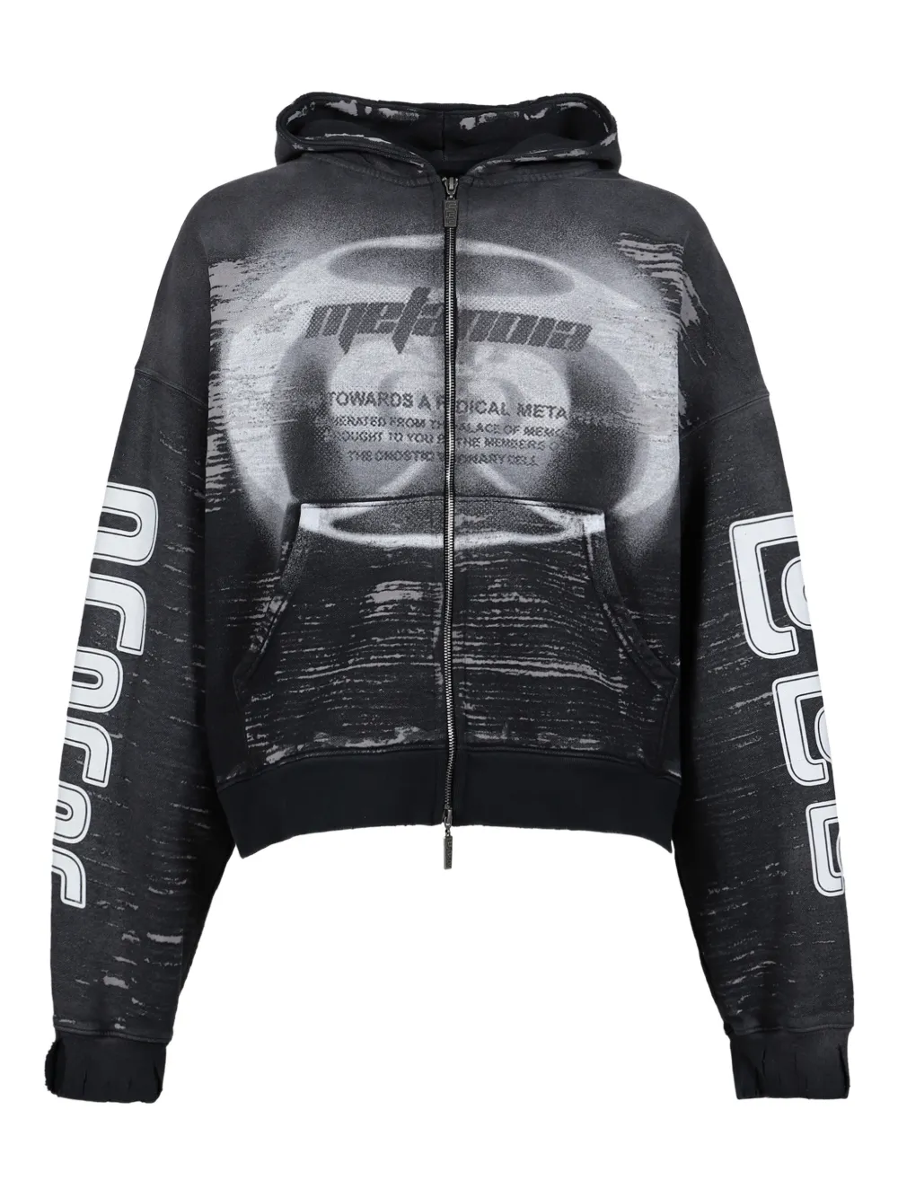 RRR123 graphic zip hoodie - Nero