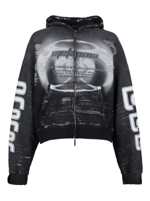 RRR123 graphic zip hoodie