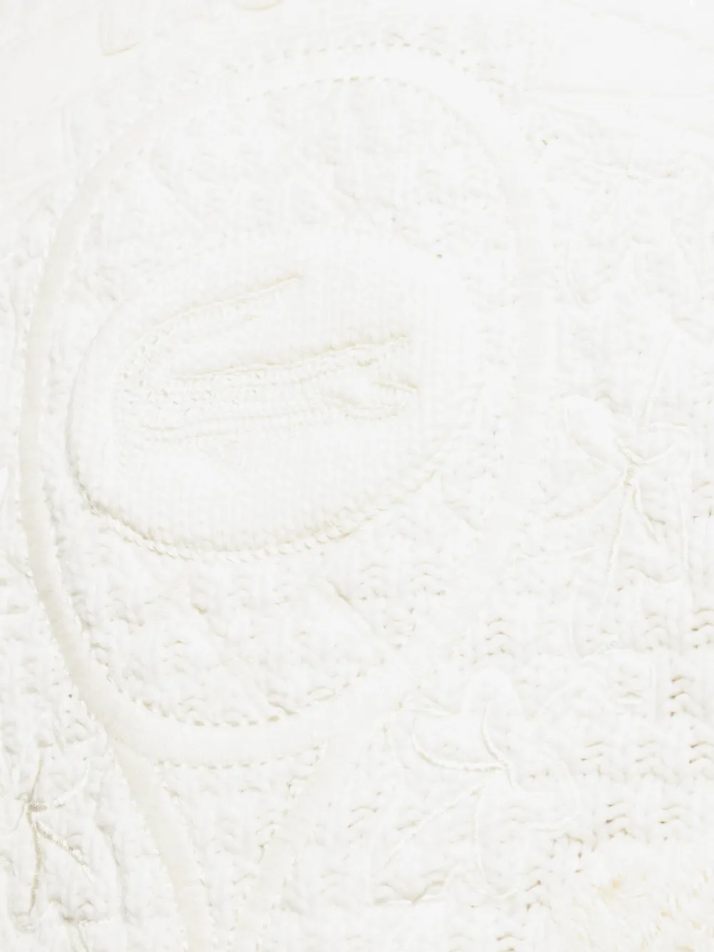 embossed crew-neck sweater