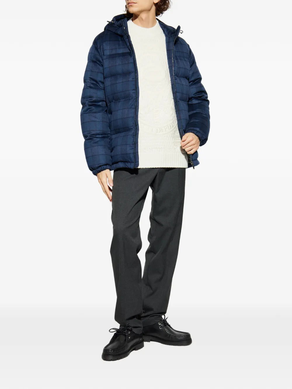 Lacoste embossed crew-neck sweater - Wit