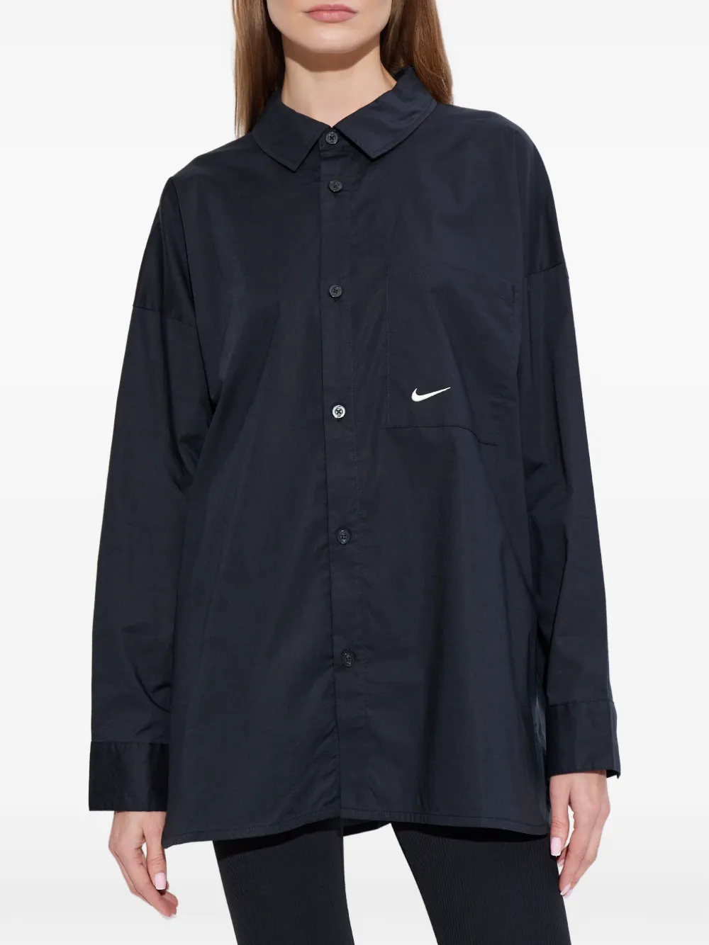 Nike Blouse met logo en zak Zwart