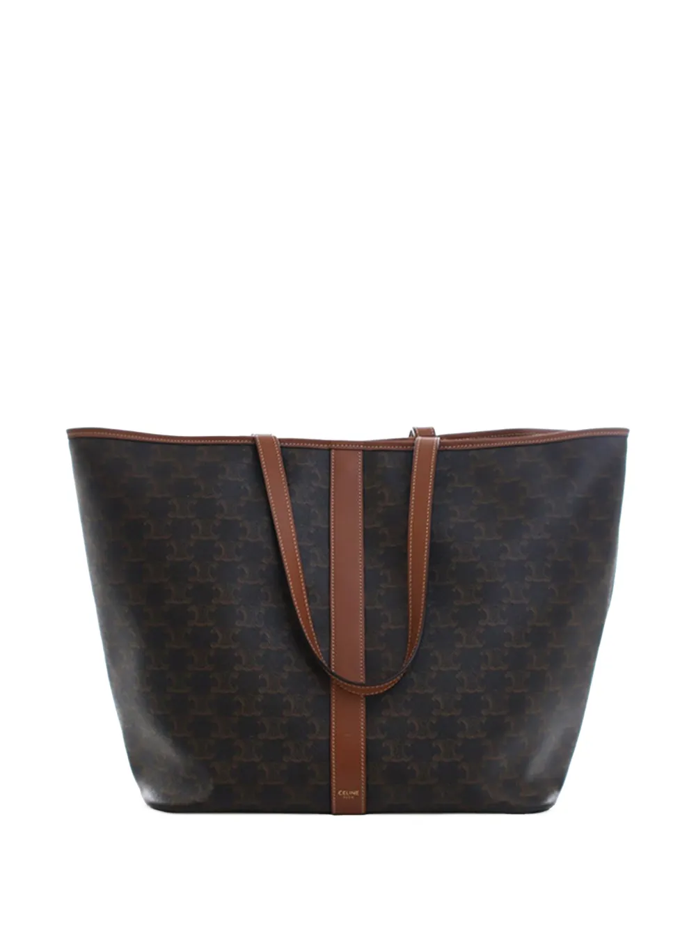 Celine Pre-Owned 2019 Medium Triomphe Coated Canvas Cabas tote bag | Brown | Image 1