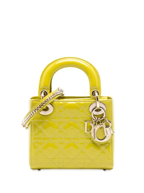 Christian Dior Pre-Owned bolsa satchel Mini Patent Cannage Lady Dior 2021