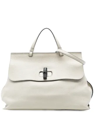 Gucci Pre-Owned 2016-2025 ラージ レザー バンブー デイリー 