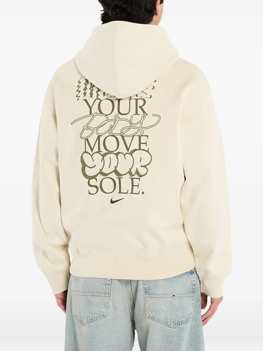 Nike Hoodie met logo en grafische print Beige