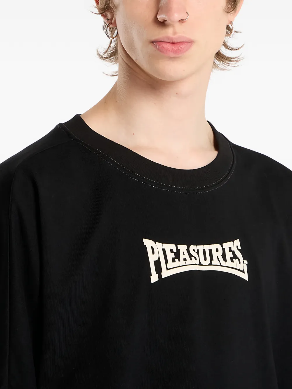 Pleasures T-shirt met lange mouwen en patroon Zwart