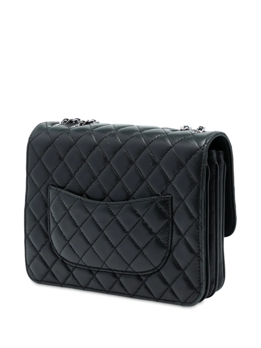2012 Medium Quilted Lambskin Clams Pocket Accordion Flap Shoulder Bag