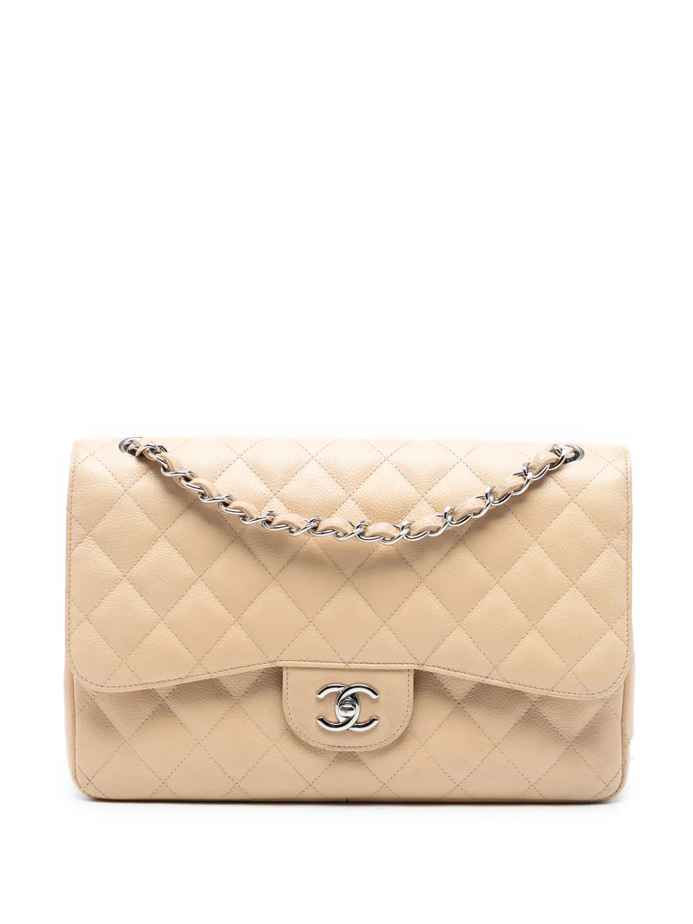CHANEL Pre-Owned 2010-2011 Jumbo Classic Caviar Double Flap shoulder bag - Marrone