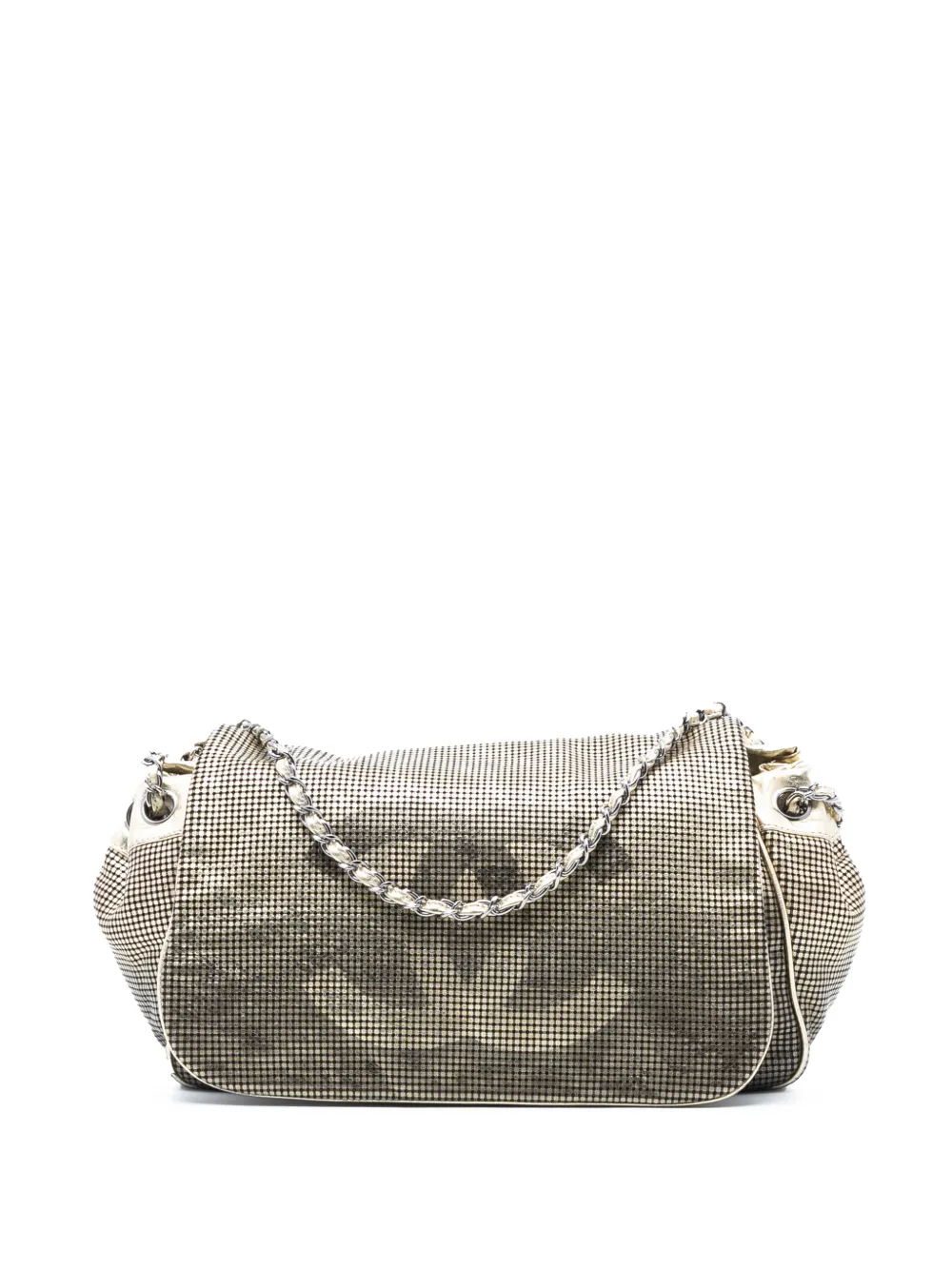 CHANEL Pre-Owned 2006-2008 Perforated Lambskin Hollywood Accordion Flap shoulder bag - Oro