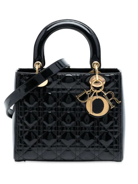 Christian Dior Pre-Owned 2017 Medium Patent Cannage Lady Dior satchel