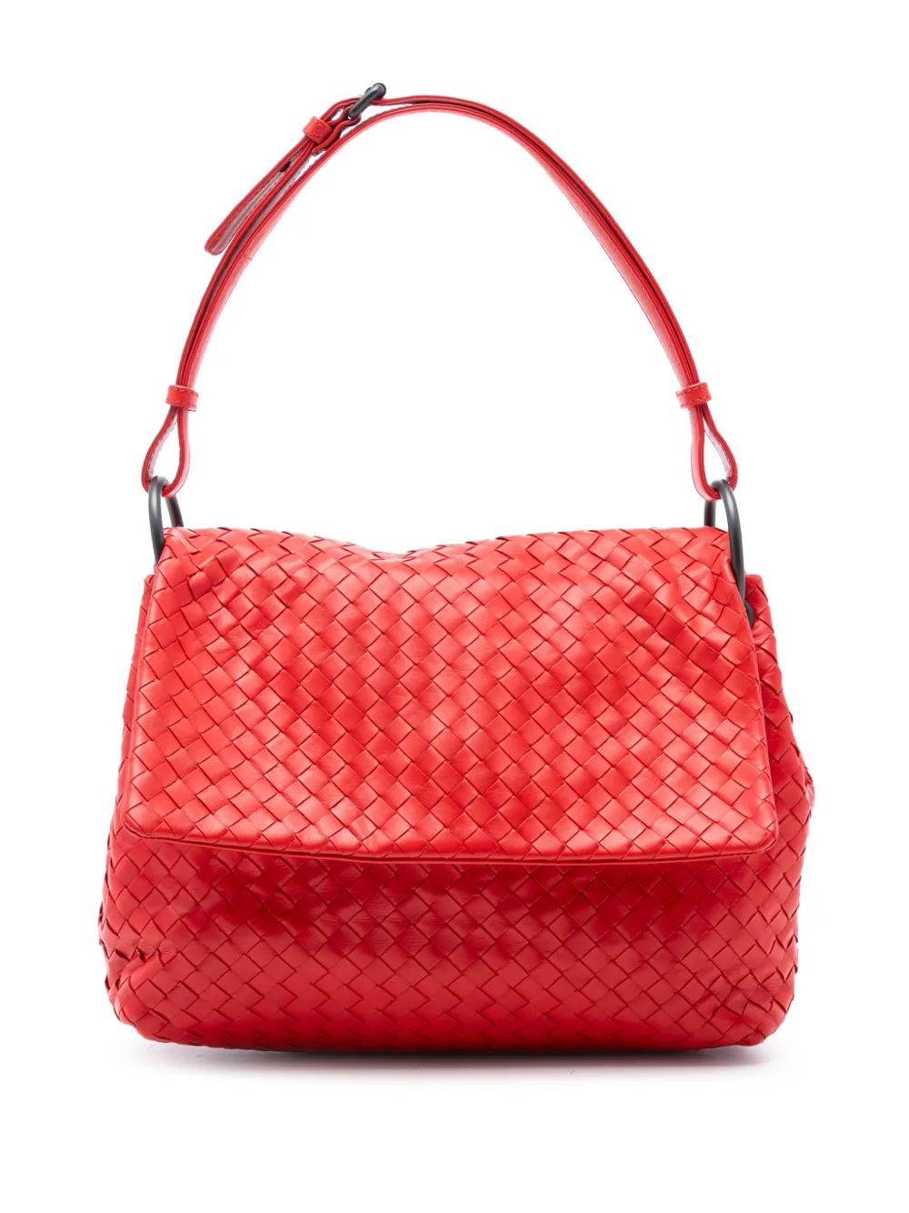 Bottega Veneta Pre-Owned 2012-2025 Intrecciato Flap Schultertasche aus Nappaleder - Rot