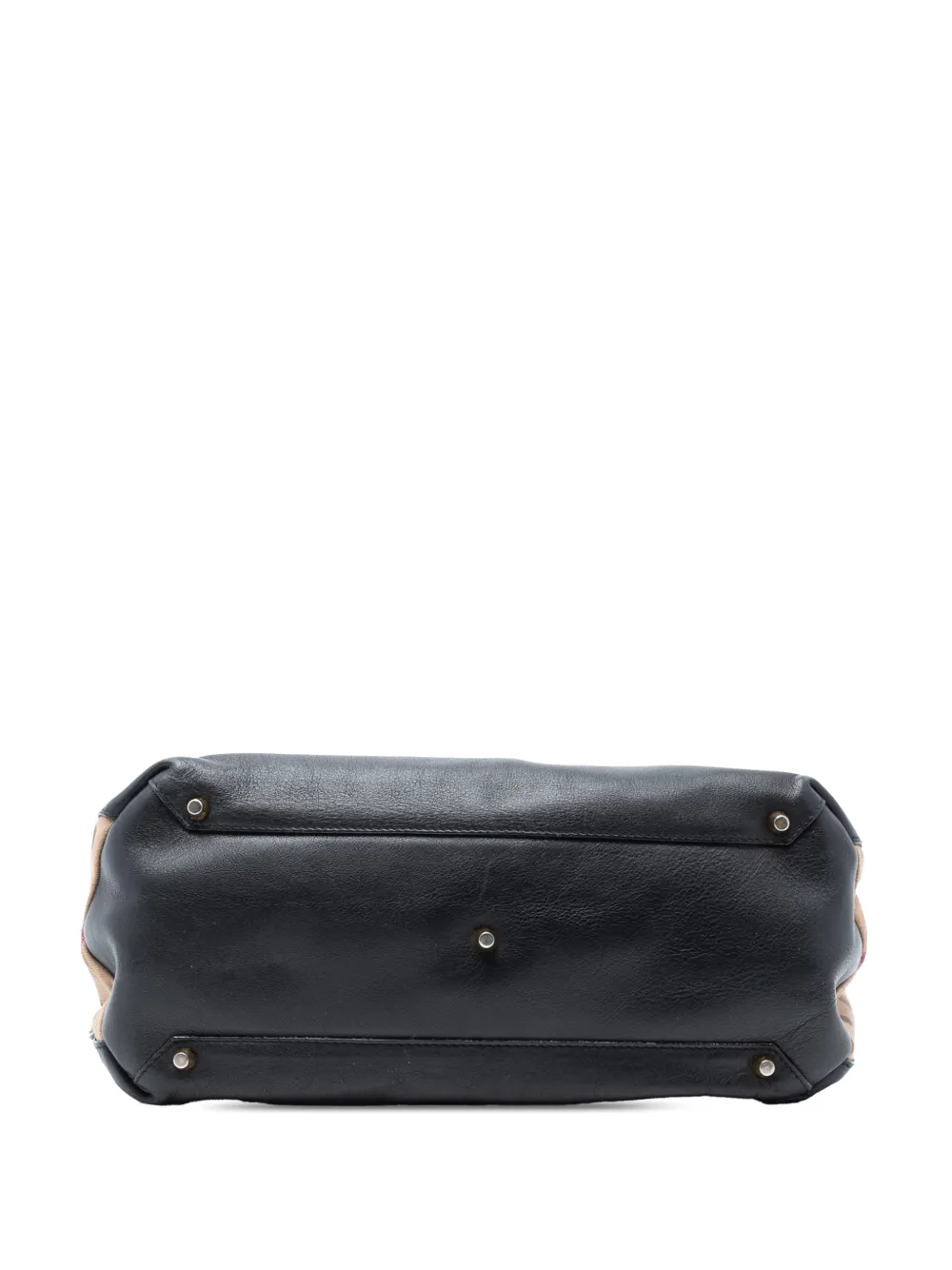 2000-2017 Medium Leather And House Check Banner Satchel