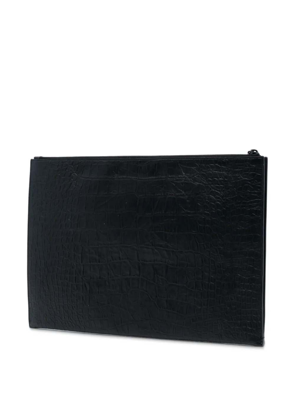 2018 Croc Embossed Leather Monogram Clutch Bag