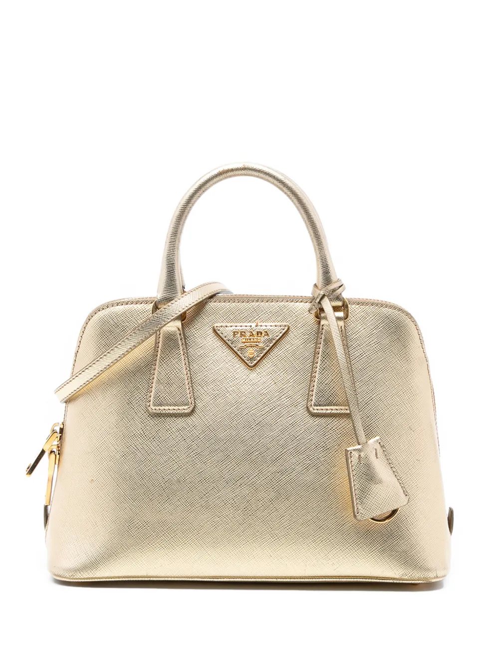 Prada Pre-Owned Borsa a tracolla Lux Promenade piccola in pelle Saffiano 2000-2025 - Oro