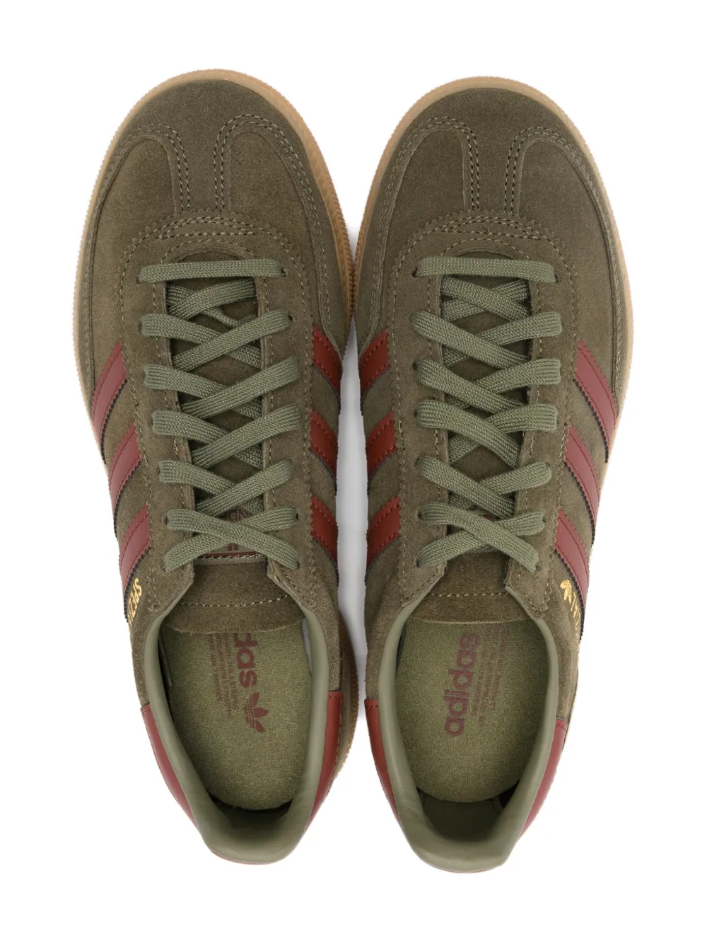 adidas Kids Handball Spezial 3-Stripes leather sneakers Groen