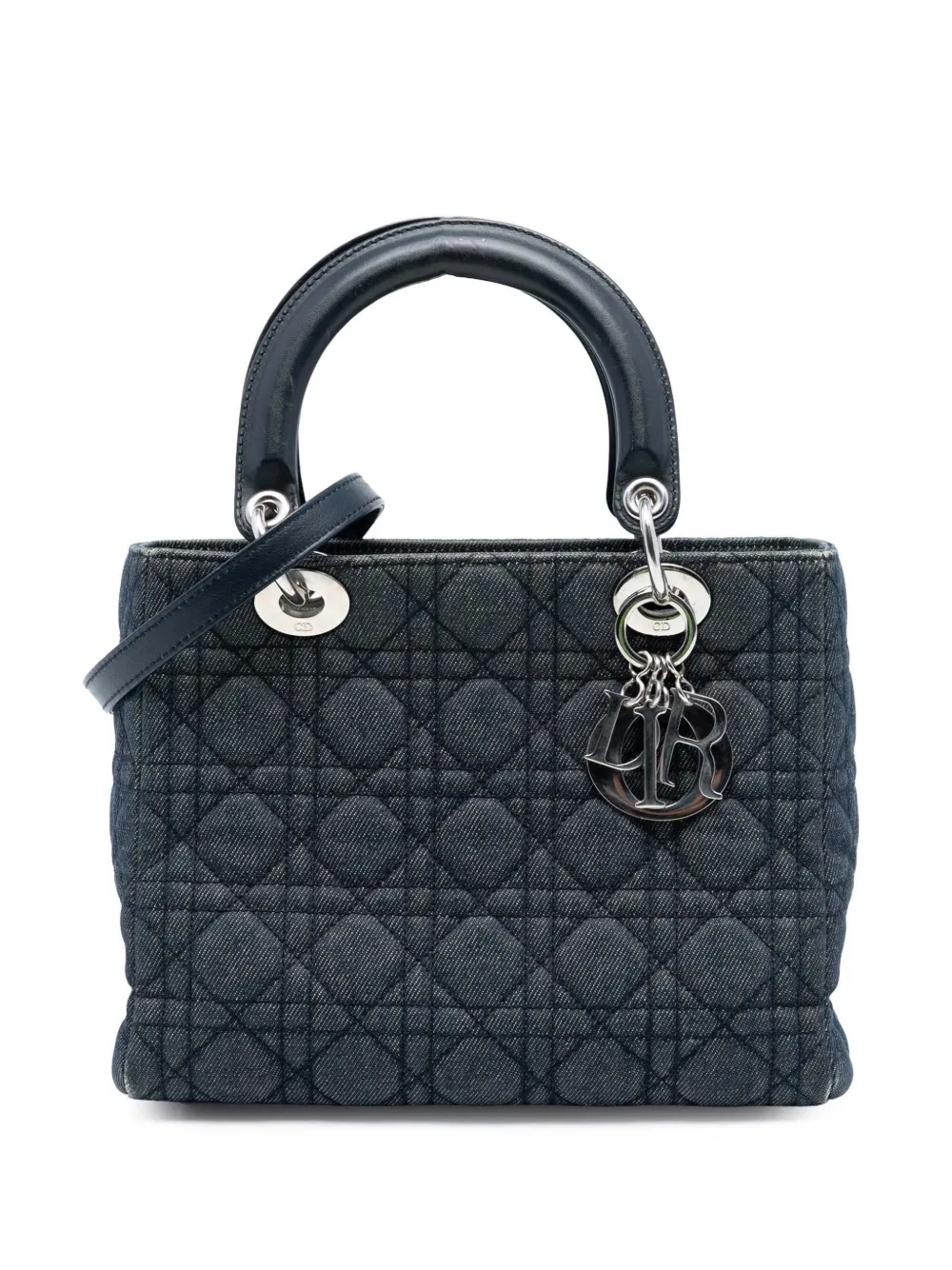 Christian Dior Pre-Owned 2005 Medium Denim Cannage Lady Dior satchel - Blu