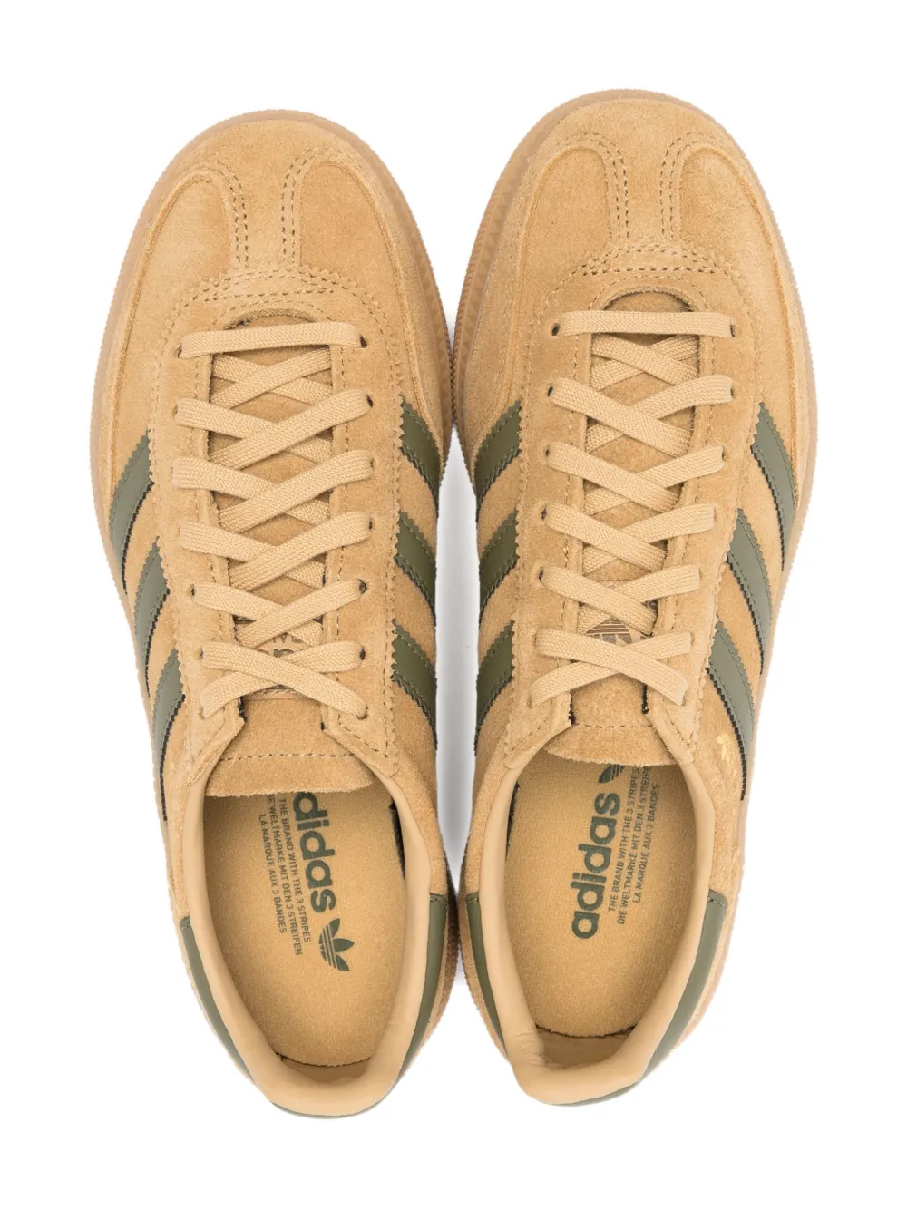 adidas Kids Handball Spezial 3-Stripes leather sneakers Beige