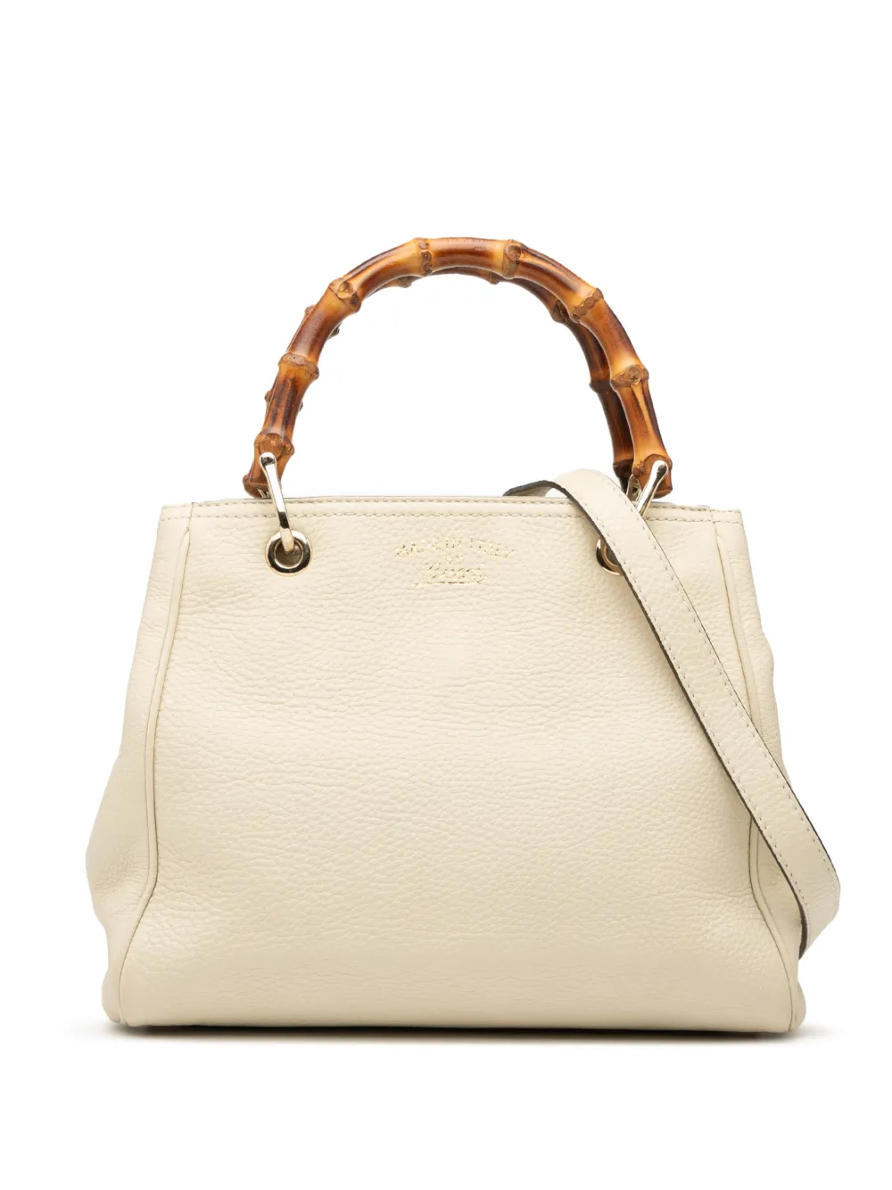 Gucci Pre-Owned 2000-2015 Small Calfskin Bamboo Shopper satchel - Bianco