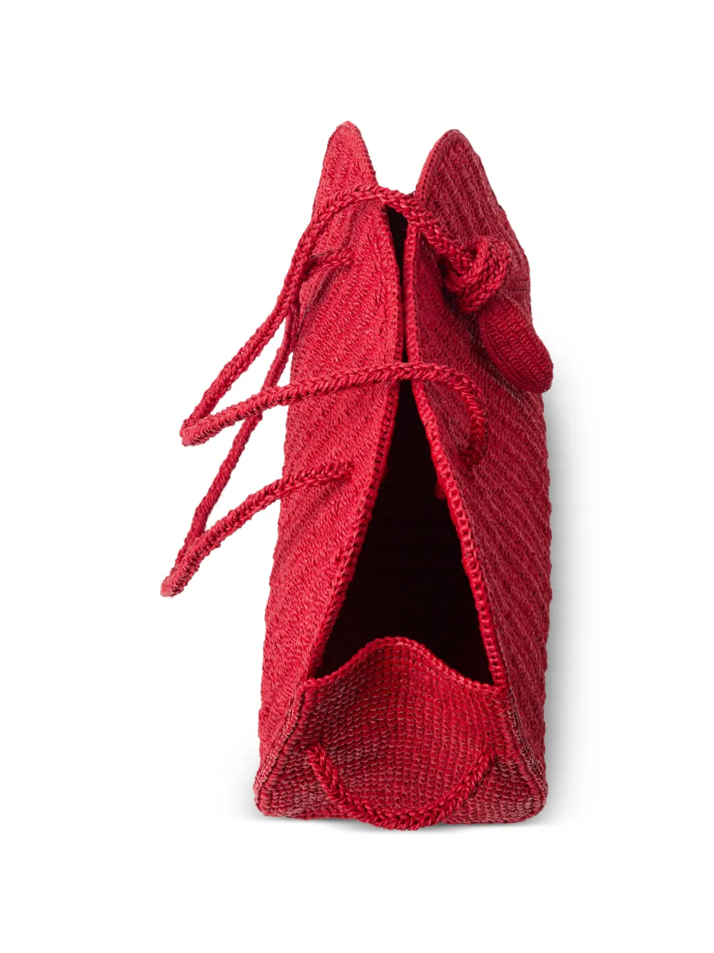 Jacquemus Turismo raffia tas Rood