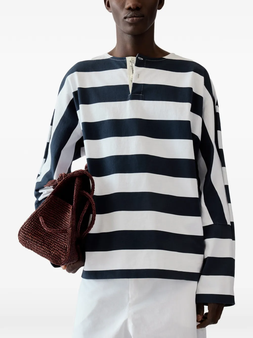Jacquemus Marinière poloshirt met horizontale streep Blauw