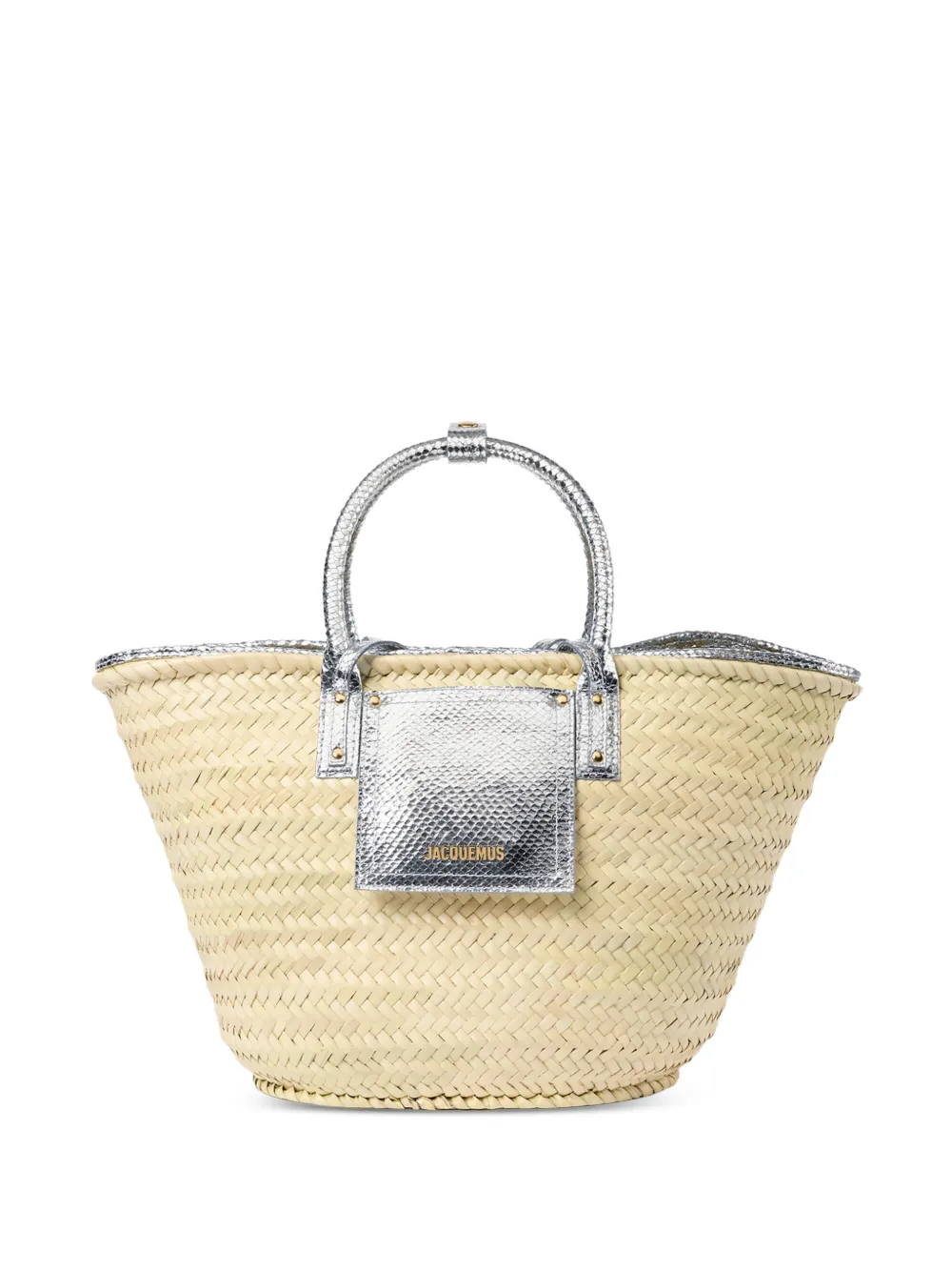 Jacquemus Le Panier Soli woven bucket bag - Silver