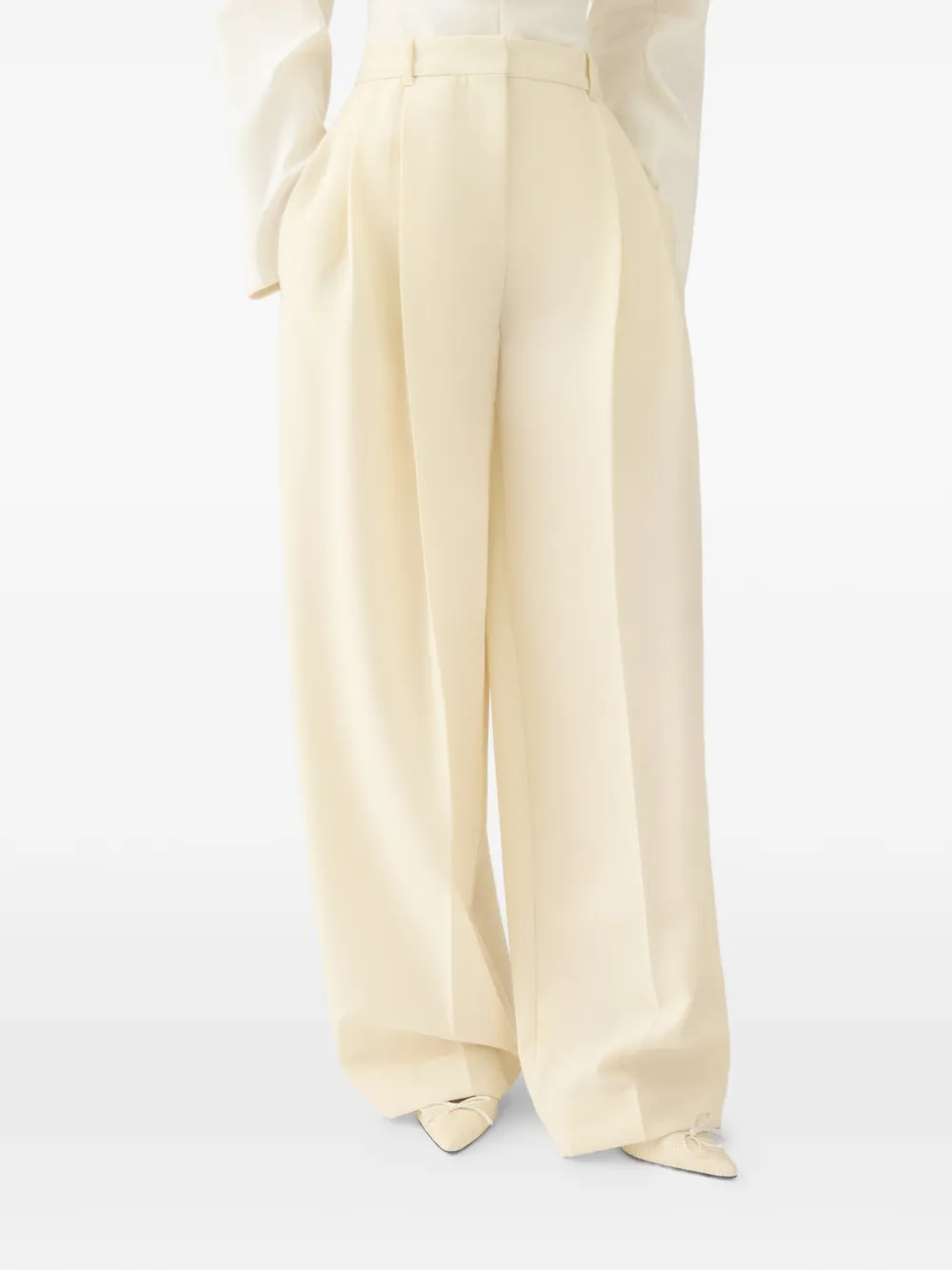  Jacquemus Pleated Palazzo Pants - Neutrals 