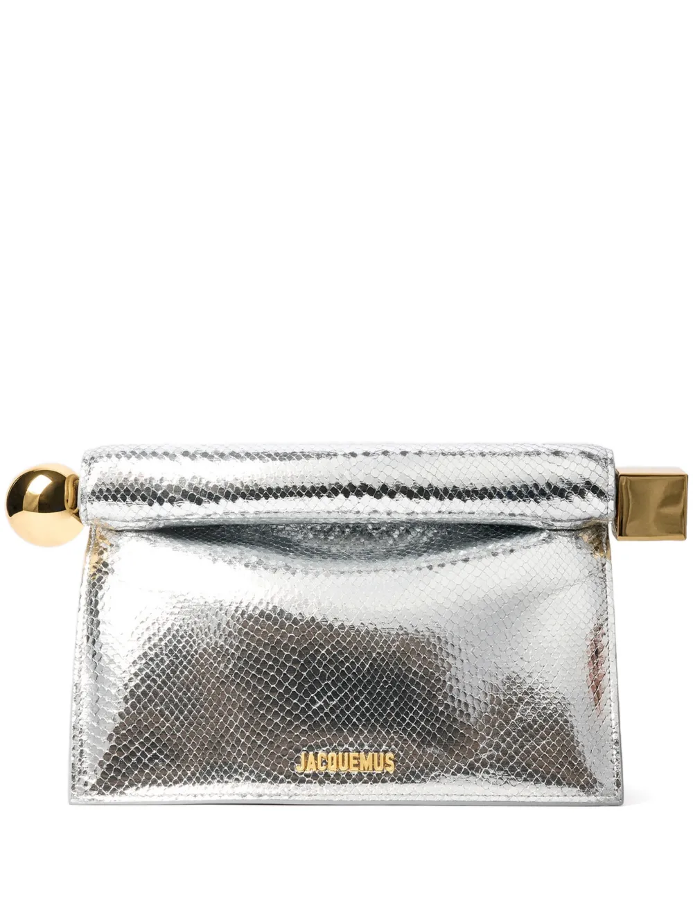 Jacquemus La Rond Carré clutch bag - Argento