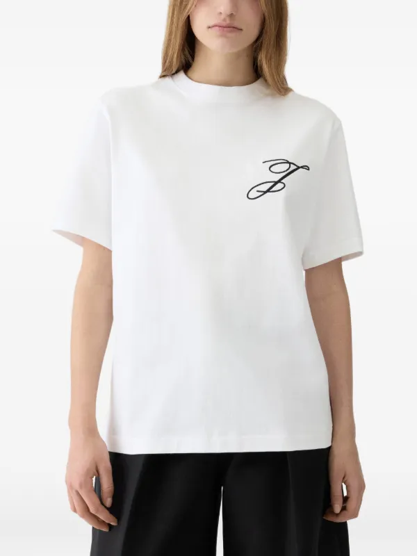Jacquemus logo-embroidered T-shirt | White | FARFETCH JO