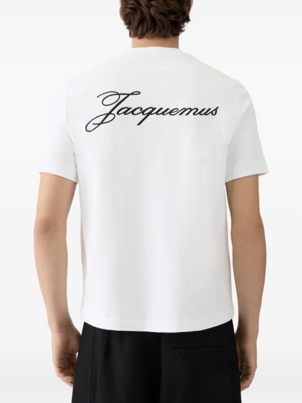 Jacquemus logo-embroidered T-shirt | White | FARFETCH JO