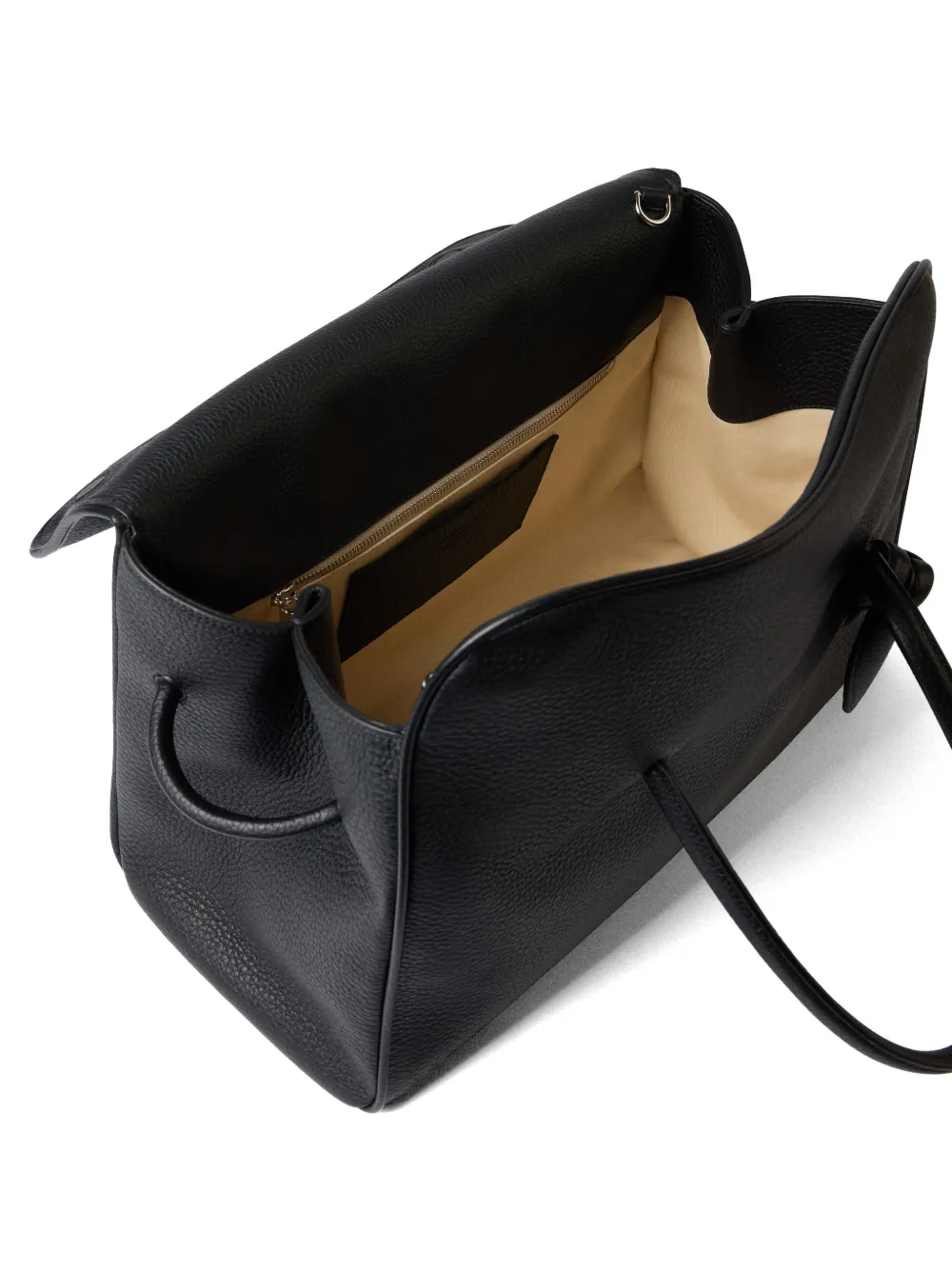 Jacquemus Turismo geknoopte leren shopper met omslag Zwart
