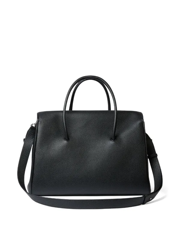 Jacquemus Turismo Knotted Flap Leather Tote Bag | Black | FARFETCH