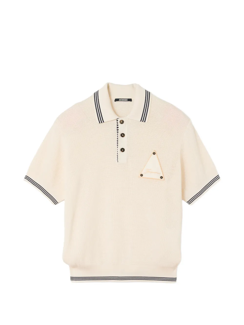 Jacquemus Le Polo Voilier stripe-trim polo shirt - Toni neutri