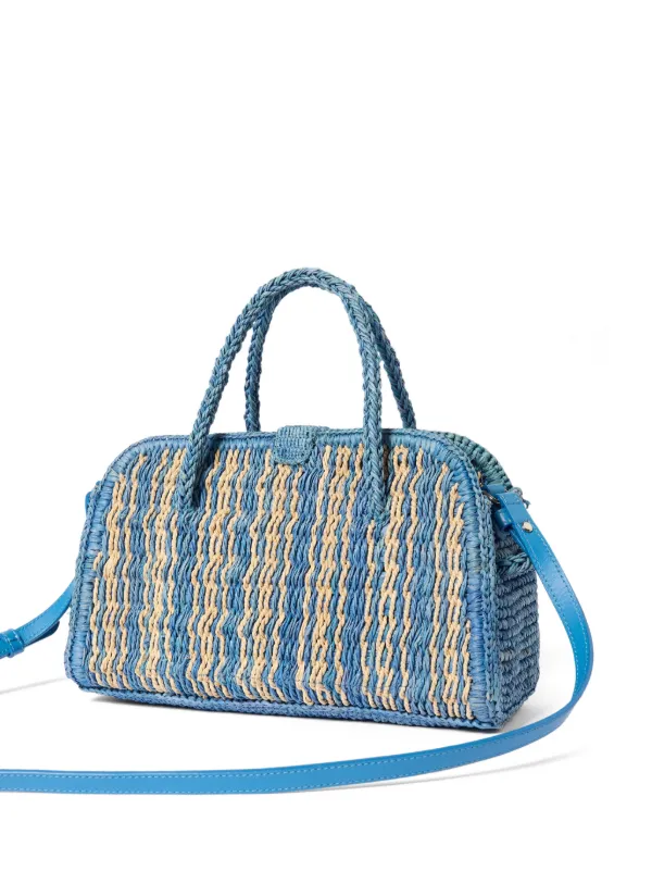 青　jacquemus ロゴハット、メゾンドリリス Jacquemus Small Turismo Raffia Bag | Blue | FARFETCH