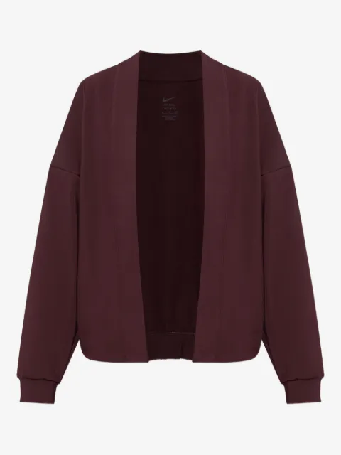 Nike logo collarless cardigan