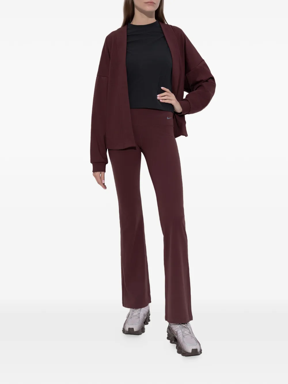 Logo Collarless Cardigan