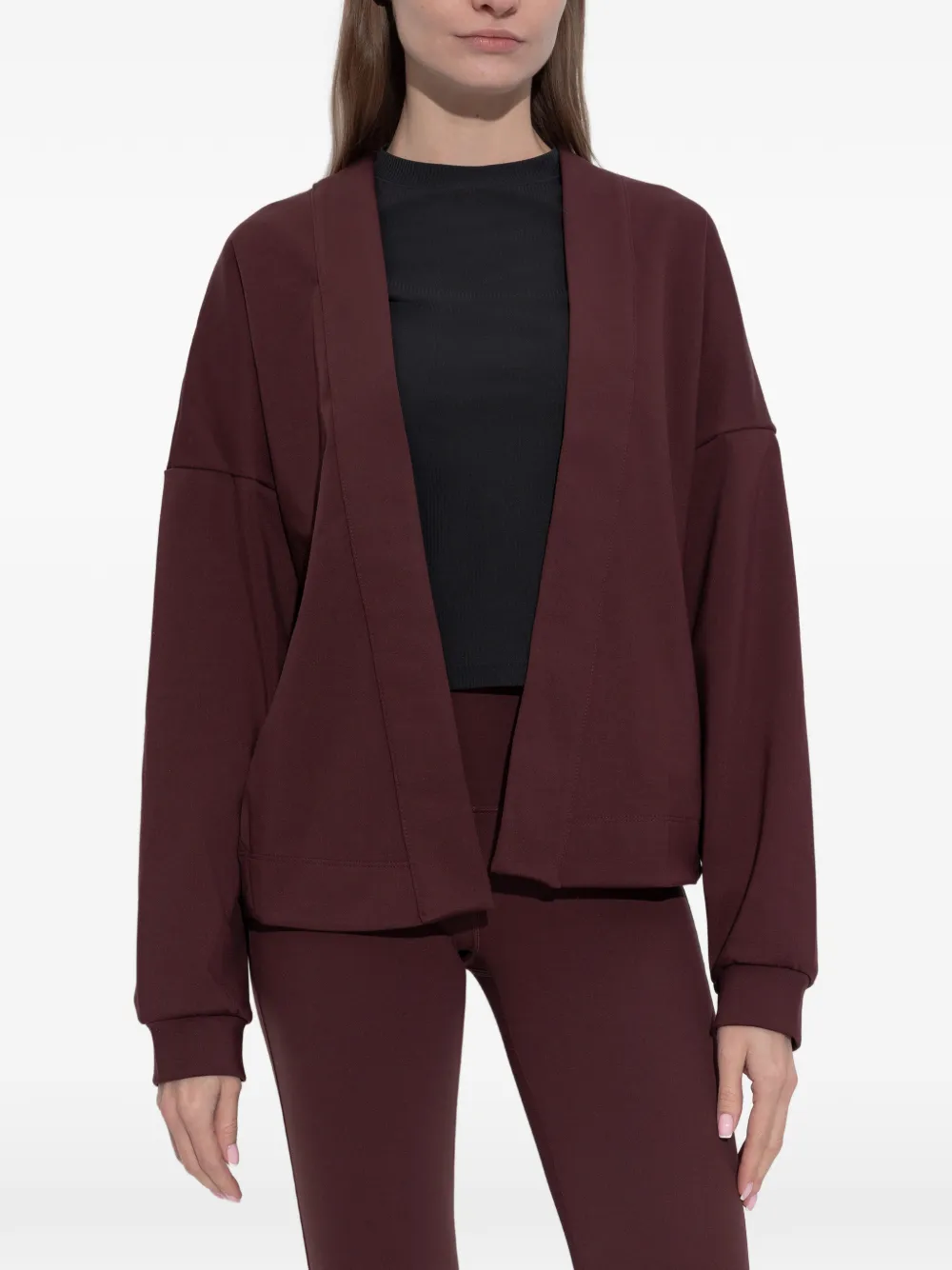 Logo Collarless Cardigan