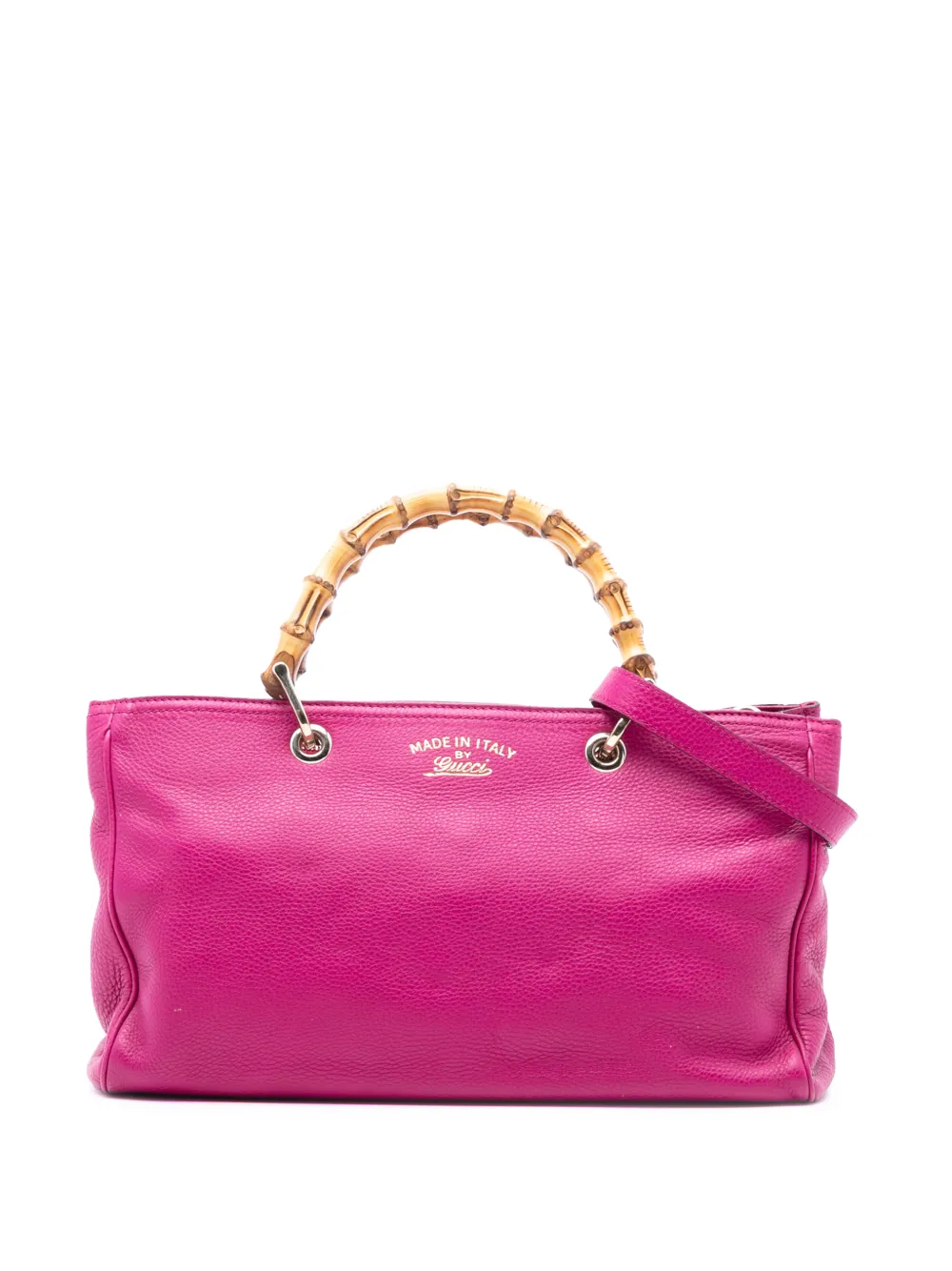 Gucci Pre-Owned Borsa shopper media in pelle di vitello e bambù 2016-2025 - Rosa