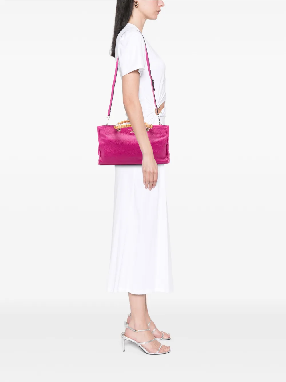 2016-2025 Medium Calfskin Bamboo Shopper satchel