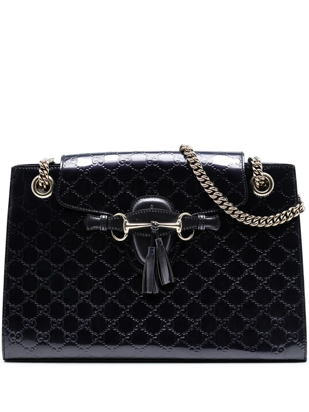 Gucci Pre-Owned 2016-2025 Large Guccissima Patent Emily shoulder bag - Viola