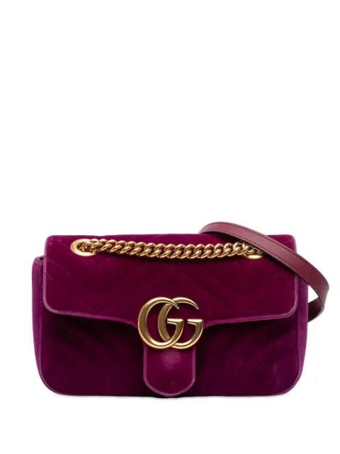 Gucci Pre-Owned 2016-2025 Small GG Marmont Matelasse Velvet shoulder bag